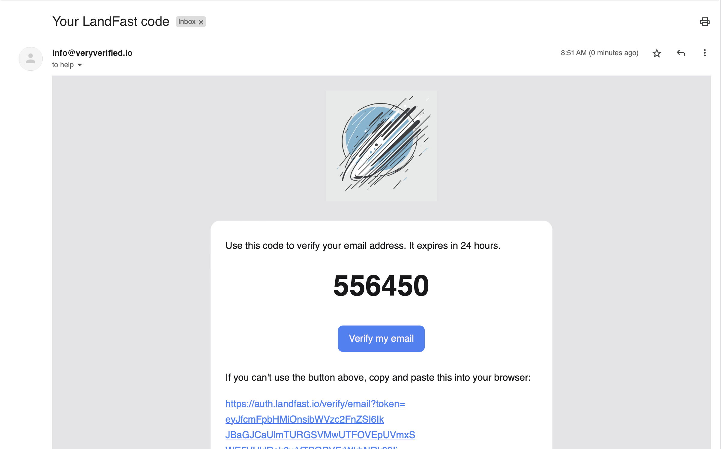 VeryVerified Email Code Screenshot